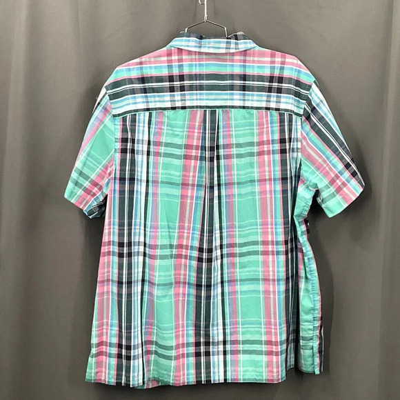 King Size Shirt Men 2XL Plaid Short‎ Sleeve Button Down Multicolor Set of 4 - Picture 3 of 9
